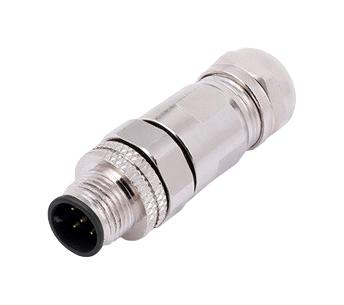 Norcomp 858FA04-203RBU1 Sensor Connector Vulcon Series M12 Female 4 Positions Screw Socket Straight Cable Mount