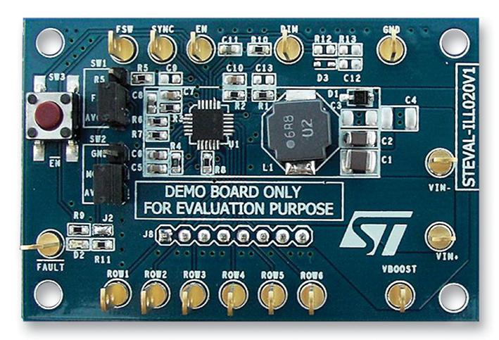 Stmicroelectronics STEVAL-ILL020V1 STEVAL-ILL020V1 Demonstration Board LED Driver LCD Panels Backlight Boost Regulator PWM Dimming 1 Output