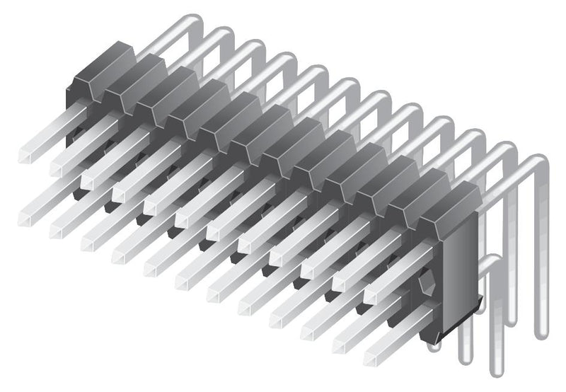 Samtec TMS-111-01-G-D-RA TMS-111-01-G-D-RA Pin Header Board-to-Board 1.27 mm 2 Rows 22 Contacts Through Hole Right Angle TMS