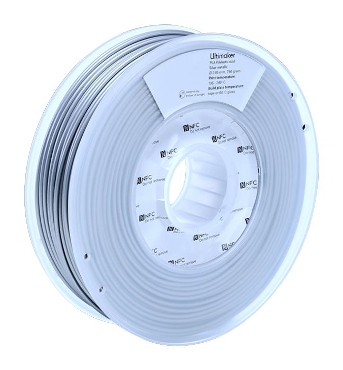 Ultimaker 1612 3D Printer Filament 2.85mm 750g PLA Metallic Silver