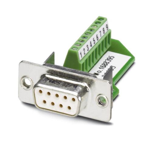 Phoenix Contact VS-09-BU-DSUB/9-MPT-05 D Sub Connector Standard Receptacle 9 Contacts DE Screw