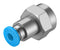 Festo QSF-1/8-4-B Pneumatic Fitting Push-In G1/8 14 bar 4 mm Brass QSF