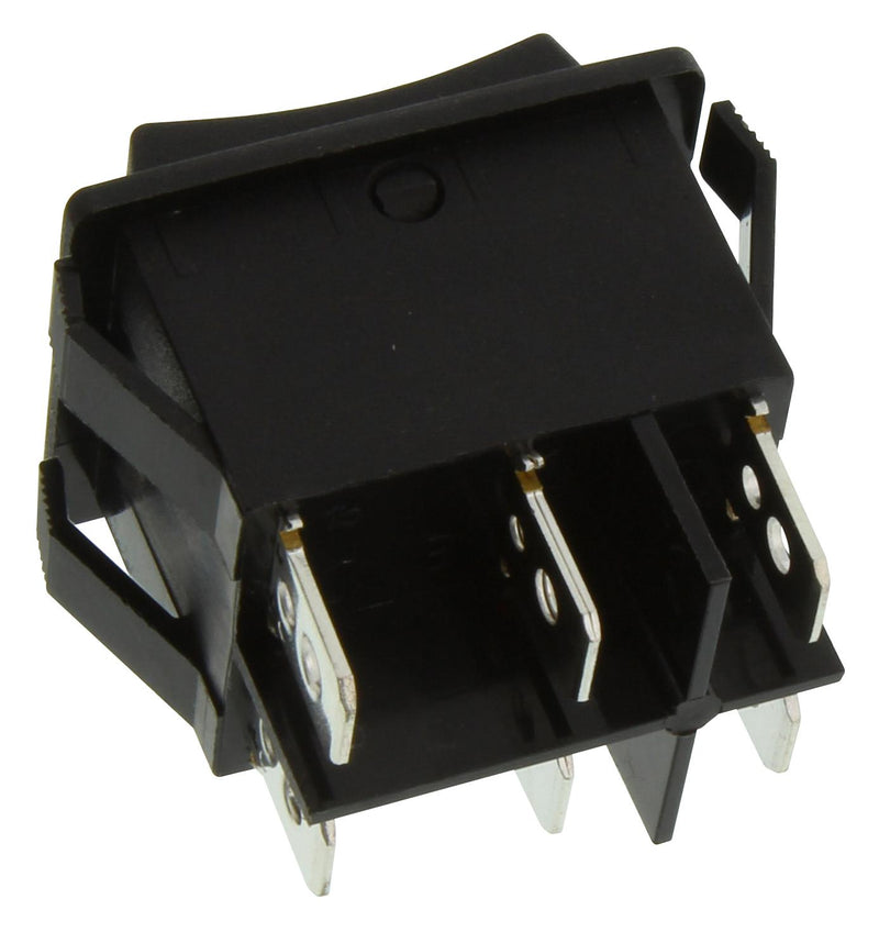 E-SWITCH R5GBLKBLKHF0 Rocker Switch Dpdt 15A 125VAC Black