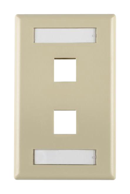 Hellermanntyton FPIDUAL-I Faceplate 2PORT ABS Ivory