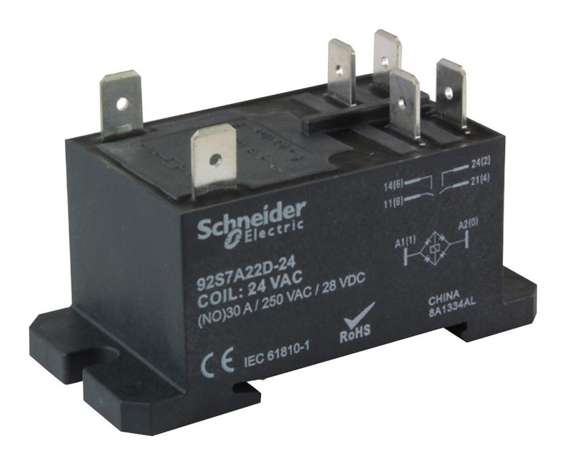 Schneider ELECTRIC/LEGACY Relay 92S7A22D-240 Power DPST-NO 240VAC DIN Rail