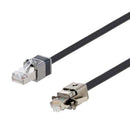 L-COM TRG795MZ-02 Category 7 S/FTP DIE-CAST RJ45 ZERO-HALOGEN TPU Jacket Gige Patch Cable BLK 2.0M 07AH3309