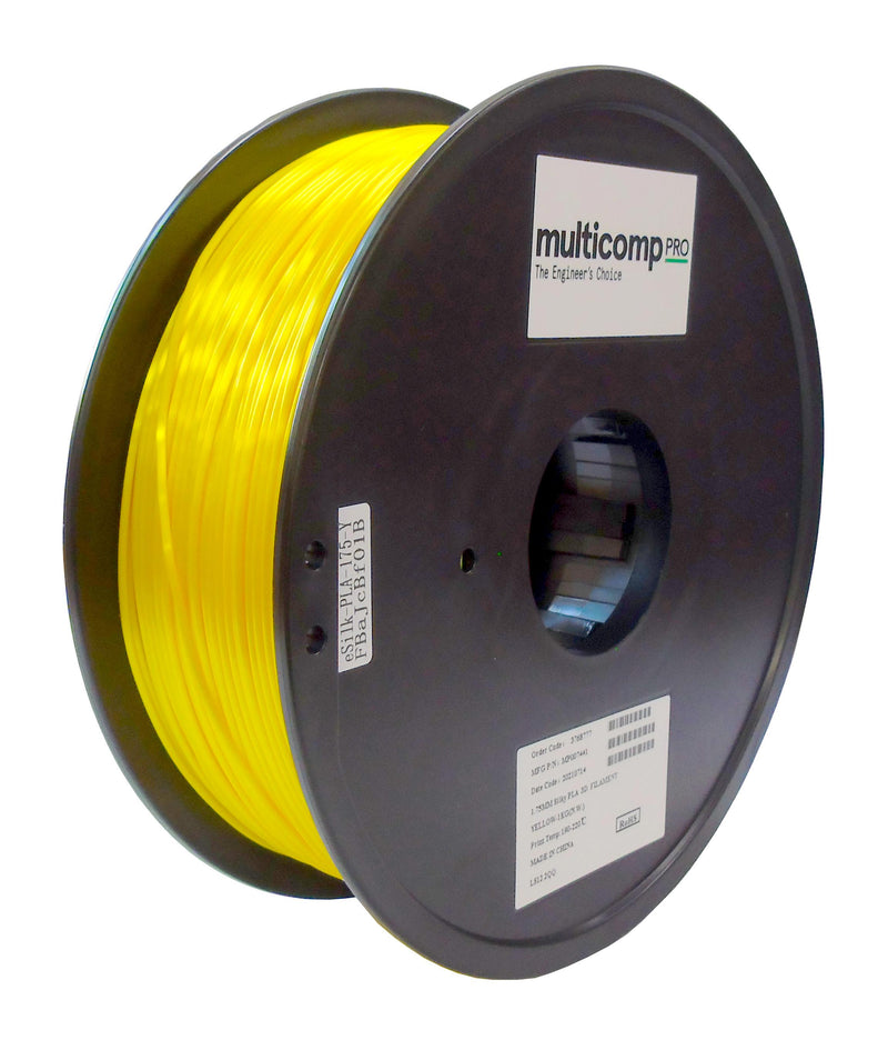 Multicomp PRO MP007441 MP007441 3D Filament Silk PLA 1.75 mm 1 kg Yellow