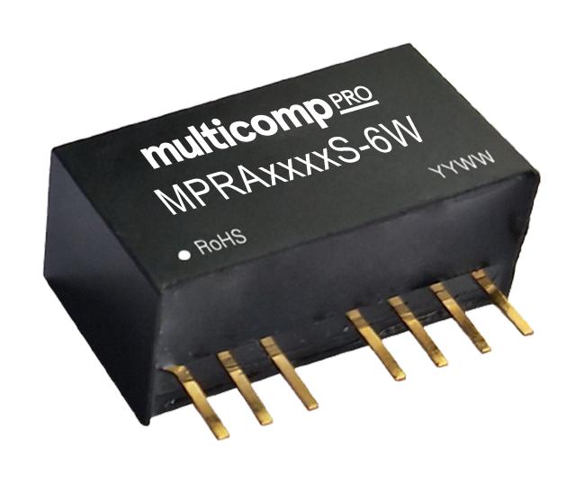 Multicomp PRO MPRA2405S-6W Isolated Through Hole DC/DC Converter ITE 6 W 2 Output 5 V 600 mA New