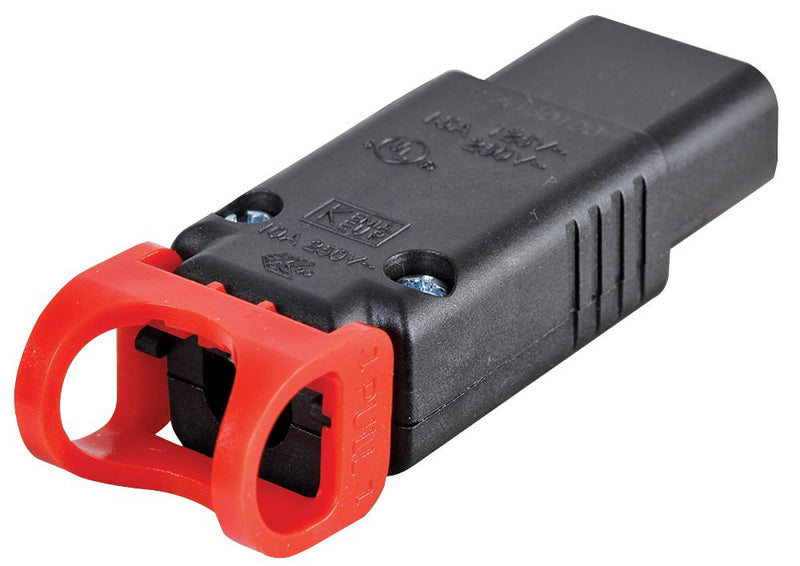 IEC Lock PA130100BK PA130100BK Lock+ Locking Rewireable C13 Connector