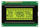 MIDAS MC41605A6W-SPR-V2 Alphanumeric LCD, 16 x 4, Black on Yellow / Green, 5V, Parallel, English, Japanese, Reflective