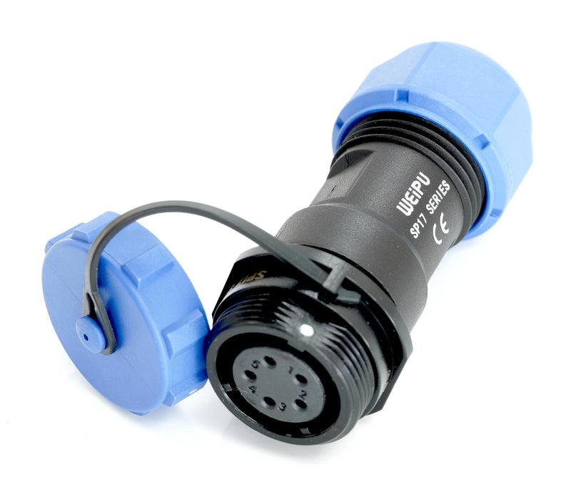 Multicomp PRO MP007561 MP007561 Circular Connector w/ Cap MP SP17 Cable Mount Receptacle 5 Contacts Solder Socket Threaded