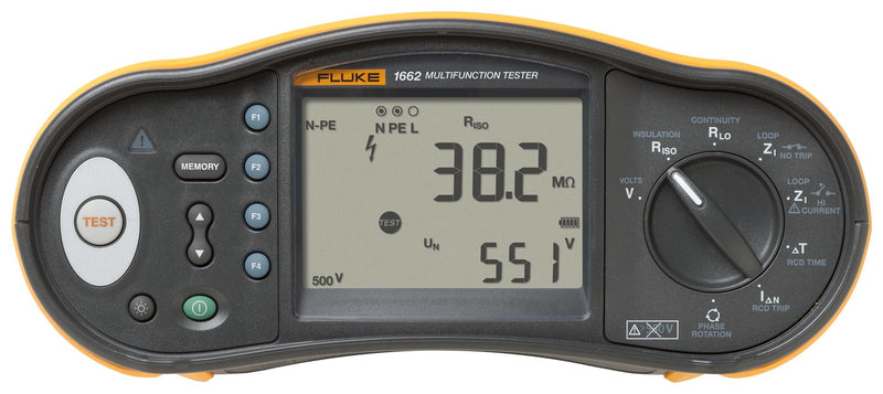 Fluke FLUKE 1662 UK Multifunction Installation Tester 1660 Series 500 V AC Max. DC 20 Mohm to 1000