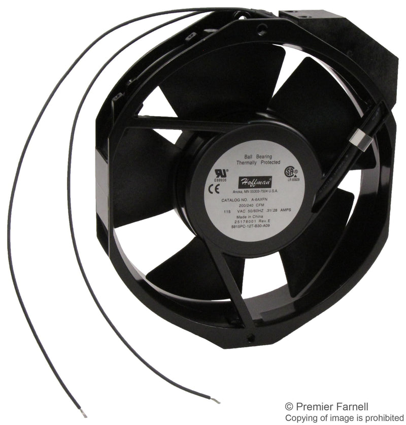 HOFFMAN ENCLOSURES A6AXFN AXIAL FAN, 149MM x 162MM x 38MM, 115VAC, 360MA