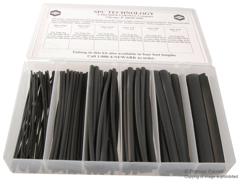 PRO POWER 2778 HEAT SHRINK TUBING ASSORTMENT KIT, 102 6IN L PIECES, BLACK