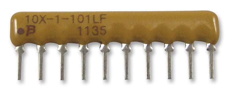 BOURNS 4610X-102-222LF Fixed Network Resistor, 2.2 kohm, 100 V, 5 Elements, Isolated, SIP, 300 mW