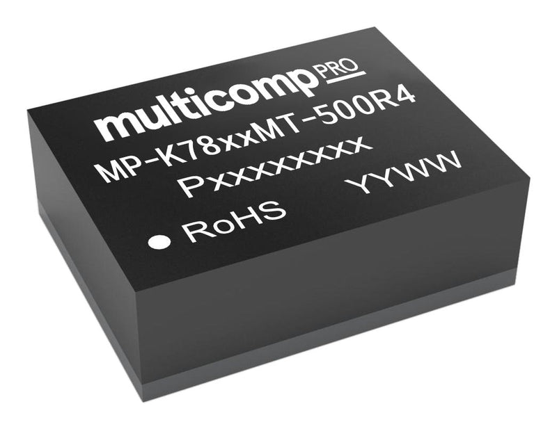 Multicomp PRO MP-K7805MT-500R4 MP-K7805MT-500R4 Non Isolated POL DC/DC Converter -Ve O/P Support ITE 1 Output 2.5 W 5 V 500 mA