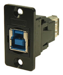 Cliff Electronic Components CP30606NMB CP30606NMB USB Adapter CSK Hole Type B Receptacle A 3.0 Slim Feedthrough