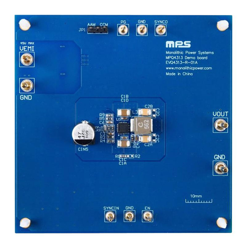 Monolithic Power Systems (MPS) EVQ4313-R-01A Evaluation Board MPQ4313GRE-AEC1 AEC-Q100 Synchronous Step-Down Converter Management New