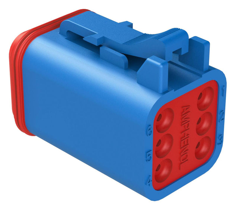 Amphenol SINE/TUCHEL AT06-6S-BLU AT06-6S-BLU Automotive Housing Plug 6POS 13A BLU