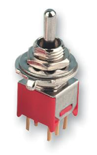 MULTICOMP 2MD1T1B5M2RE Toggle Switch, DPDT, Non Illuminated, On-On, 2MD Series, Through Hole, 100 mA