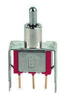 MULTICOMP 1MS3T2B4VS2RE Toggle Switch, SPDT, Non Illuminated, On-Off-On, 1MS Series, Through Hole, 100 mA