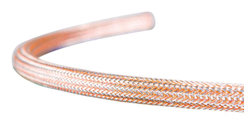 Hellermanntyton HEGEMIP-HY50 HEGEMIP-HY50 Sleeving Braided PE (Polyester) / Tin Plated Copper Orange Silver 50 m 164 ft