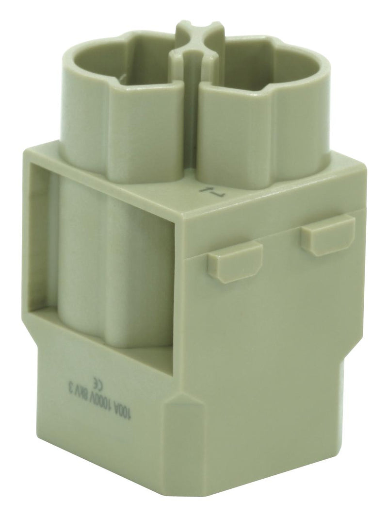 Multicomp PRO MP009481 Heavy Duty Connector MP-HM Inserts Module 2 Contacts Plug Crimp Pin - Not Supplied