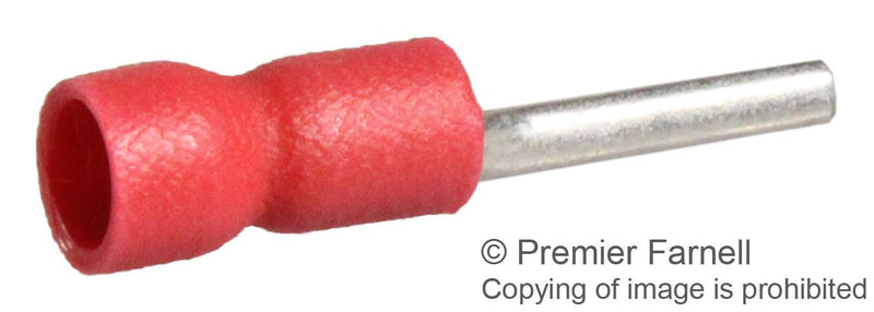 HOFFMAN PRODUCTS FVLPC2216R2 TERMINAL, WIRE PIN, 22-16AWG, VINYL, CRIMP