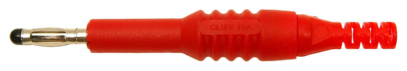 Cliff Electronic Components FCR6381R Banana Test Connector Plug Cable Mount 10 A 1 kV Nickel Plated Contacts Red