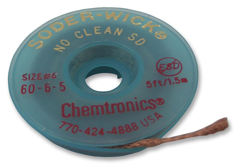 CHEMTRONICS 6065 Desoldering Braid, Soder-Wick&reg;, No-Clean,