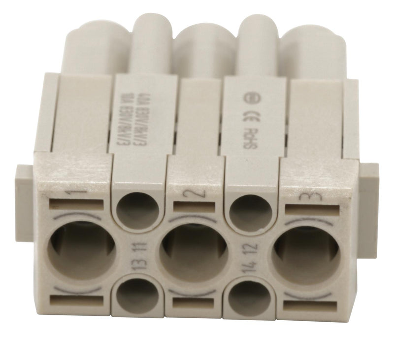 Multicomp PRO MP009496 Heavy Duty Connector 40A/10A MP-HM Inserts Module 7 Contacts Receptacle