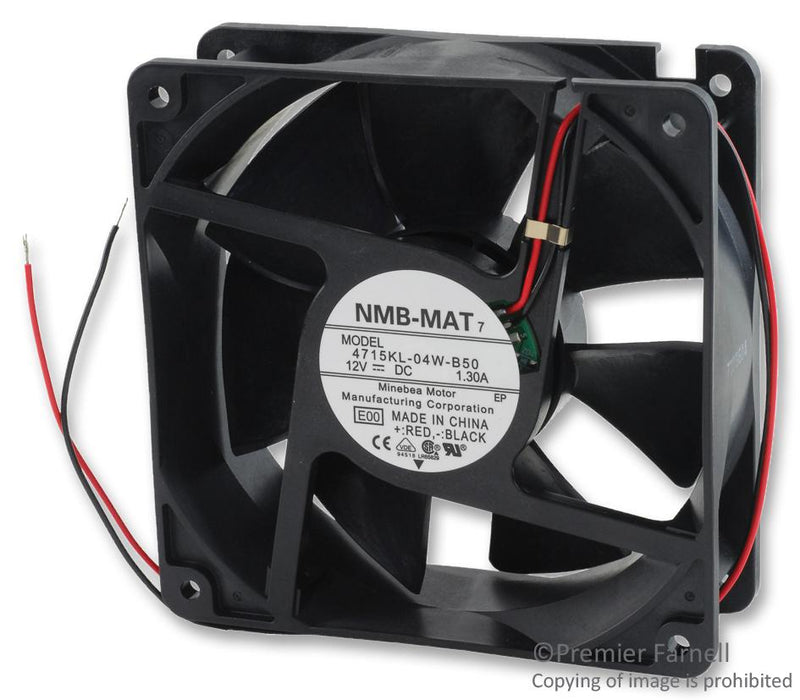 NMB TECHNOLOGIES 4715KL-04W-B50-E00 DC FAN, AXIAL, 119MM x 119MM x 38MM, 12V