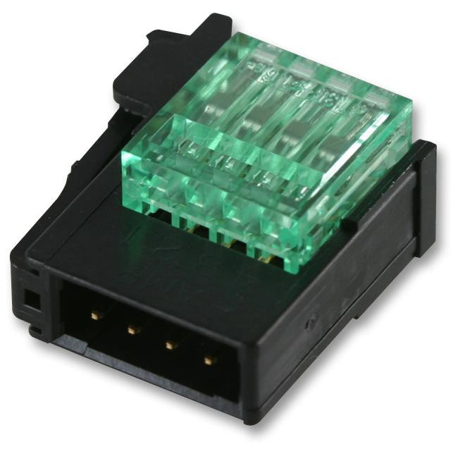 TE CONNECTIVITY 4-1473562-3 Wire-To-Board Connector, Green, 4 mm, 3 Contacts, Plug, RITS Series, IDC / IDT, 1 Rows