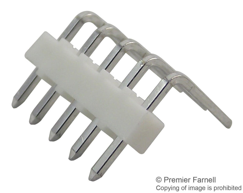 MOLEX 22-05-2051 KK 254 Wire-to-Board Header, Single Row, Right Angle, 5 Way, PA Polyamide Nylon, Tin (Sn) Plating