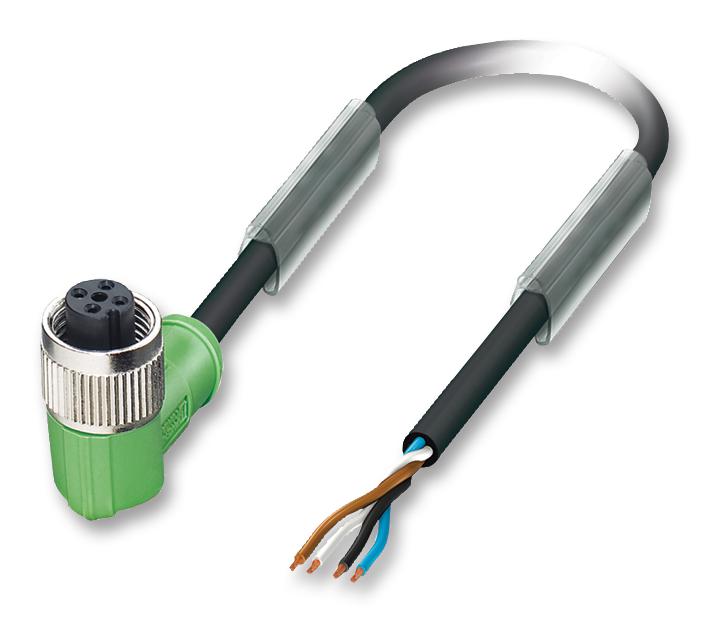 Phoenix Contact SAC-4P-100-PUR/M12FR SAC-4P-100-PUR/M12FR Sensor Cable PUR 90&deg; M12 Receptacle Free End 4 Positions 10 m 33 ft