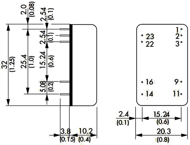 Traco Power TEN 8-7212WI TEN 8-7212WI Isolated Through Hole DC/DC Converter ITE 4:1 8 W 1 Output 12 V 666 mA