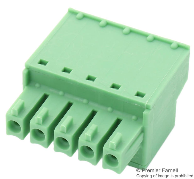 Phoenix Contact FRONT-MC15/5-ST-381 FRONT-MC15/5-ST-381 Pluggable Terminal Block 3.81 mm 5 Ways 28AWG to 16AWG 1.5 mm&Acirc;&sup2; Screw 8 A