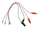 Kitronik 2447 Test Lead Crocodile Clip to Jumper Socket Black Red 4 Leads 300 mm