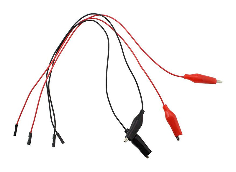 Kitronik 2447 Test Lead Crocodile Clip to Jumper Socket Black Red 4 Leads 300 mm