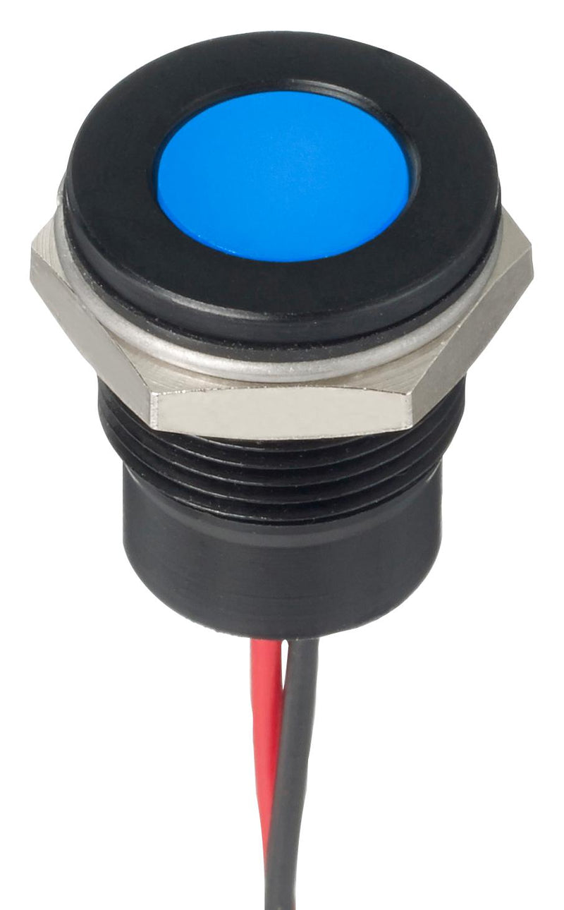 Apem Q12-7F5BXXB12E LED Panel Indicator 12.7MM BLU 12VDC