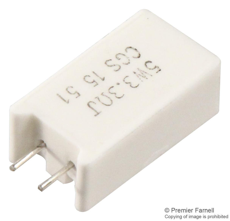 CGS - TE CONNECTIVITY SQMW53R3J Through Hole Resistor, 3.3 ohm, 350 V, Radial Leaded, 5 W, &plusmn; 5%, SQ Series