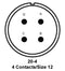 ITT Cannon MS310320-4S MS310320-4S Circular Connector MIL-DTL-5015 Series Back Box Mount Receptacle 4 Contacts Solder Socket