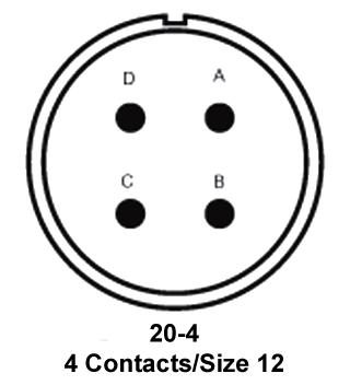 ITT Cannon MS310320-4S MS310320-4S Circular Connector MIL-DTL-5015 Series Back Box Mount Receptacle 4 Contacts Solder Socket