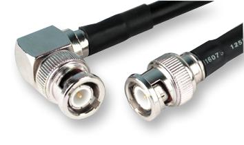 GREENPAR - TE CONNECTIVITY 1337772-1 RF / Coaxial Cable Assembly, BNC Plug, BNC Plug, 90&deg;, RG58, 50 ohm, 9.84 ", 250 mm