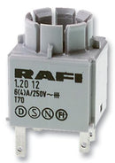 RAFI 1.20.122.021/0000 Contact Block, Standard, 1NO/1NC, 6 A, 250 V