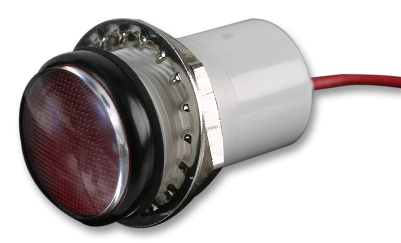 DIALIGHT 557-1505-203F LED Panel Mount Indicator, Watertight, Red, 24 VDC, 17.463 mm, 20 mA, 1000 foot lambert, Not Rated