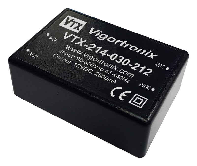 Vigortronix VTX-214-030-212 AC/DC PCB Mount Power Supply (PSU) 120 to 430VDC ITE Household & Transformers 1 Output 30 W