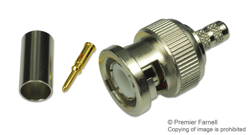 AMPHENOL RF 112514 RF/COAXIAL, BNC PLUG, STRAIGHT, 50 OHM, CRIMP