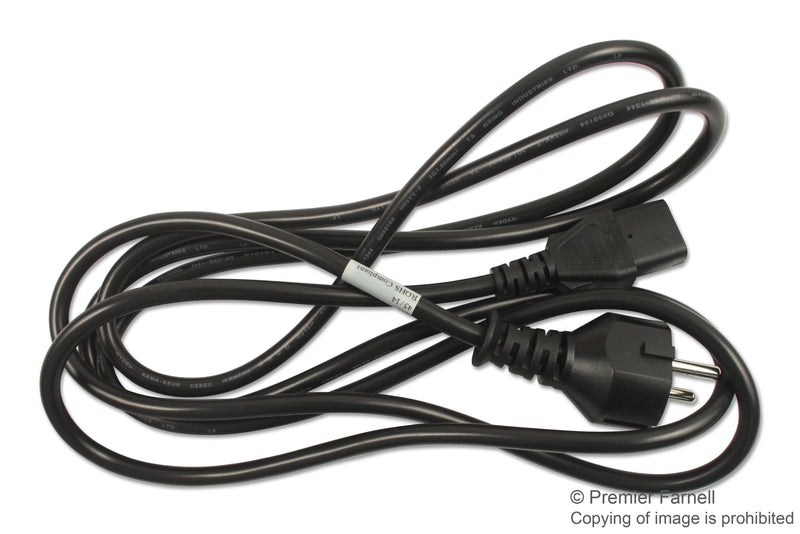 VOLEX 2111H 10 C3 POWER CORD, IEC60320C-13, 2.5M, 10A, BLACK