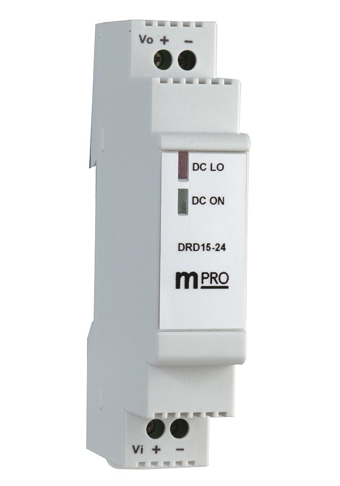 Multicomp PRO MP-DRD15-24 Isolated DIN Rail Mount DC/DC Converter ITE 4:1 15 W 1 Output 24 V 630 mA